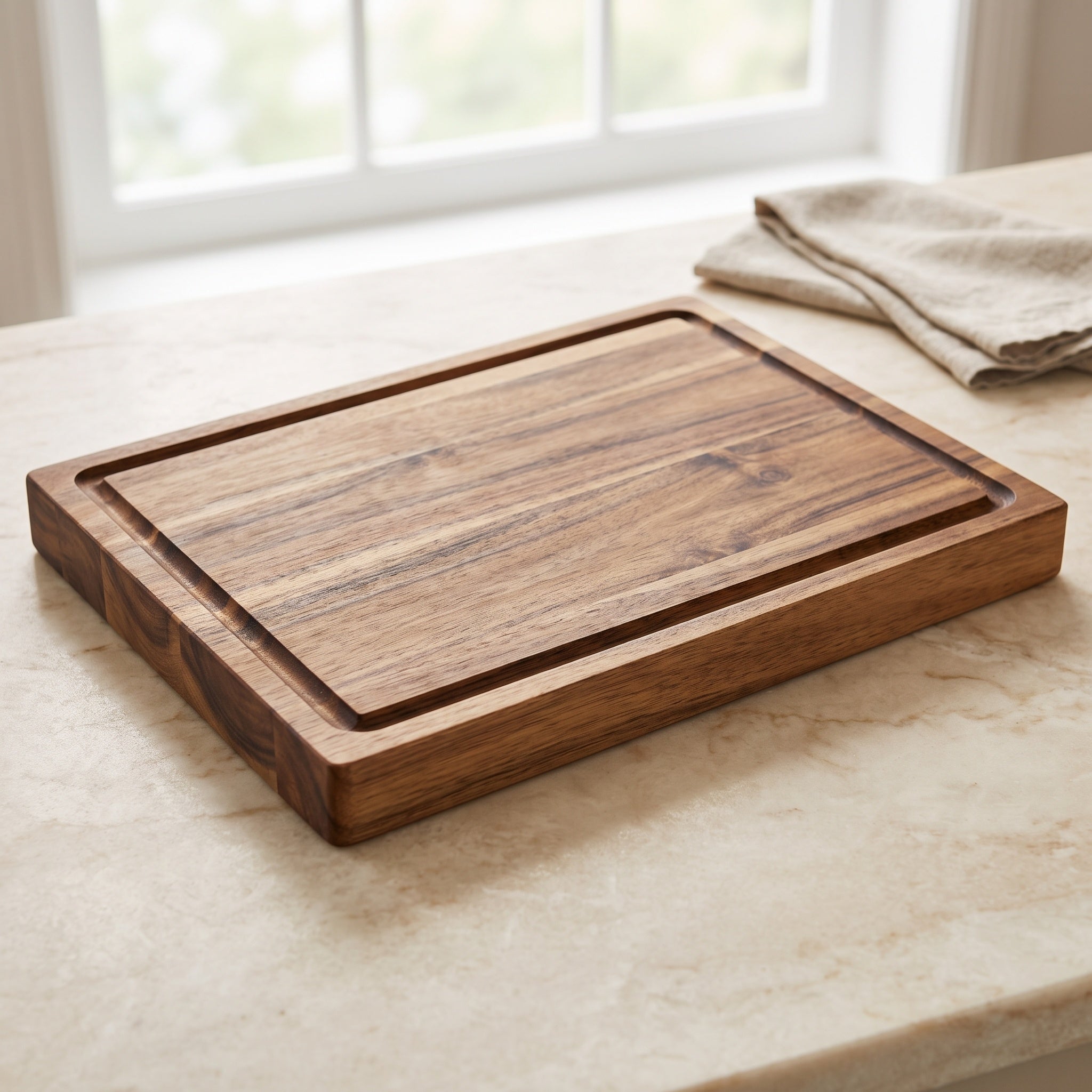 Acacia Chopping Board: Juice Groove, Reversible
