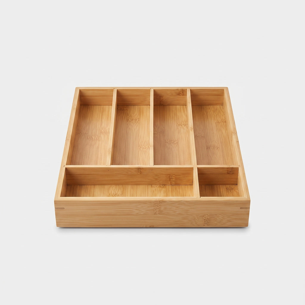 Bamboo Cutlery Tray: Expandable Drawer Organiser