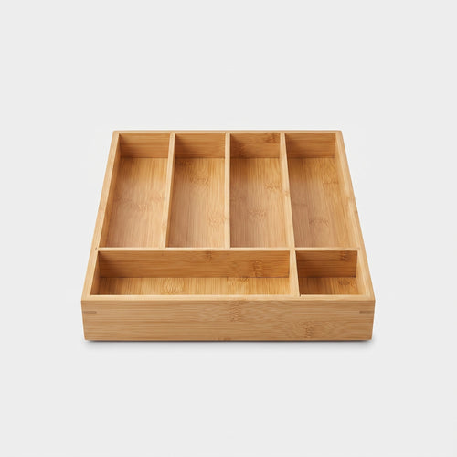 Bamboo Cutlery Tray: Expandable Drawer Organiser