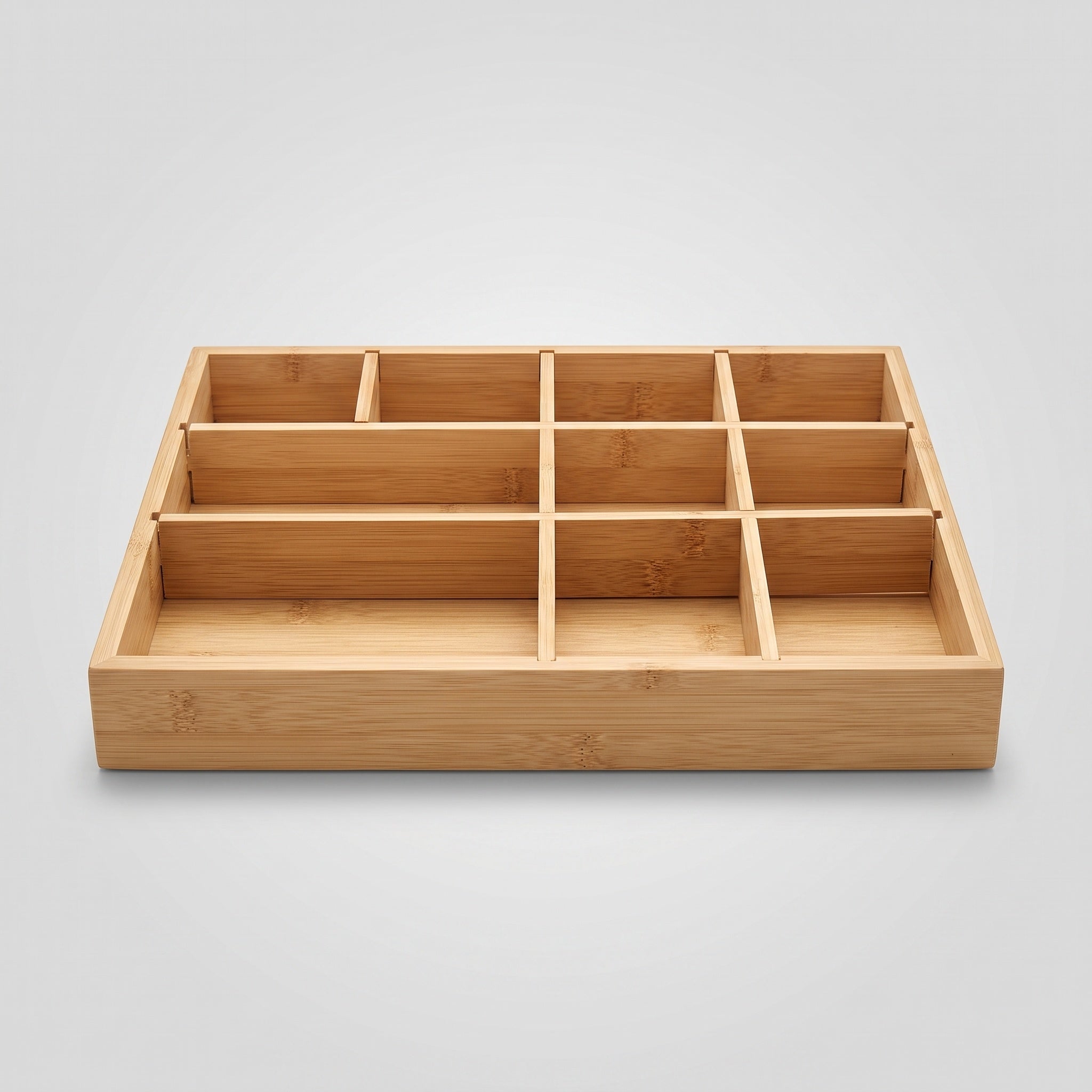 Bamboo Desk Drawer Tray: Adjustable Dividers