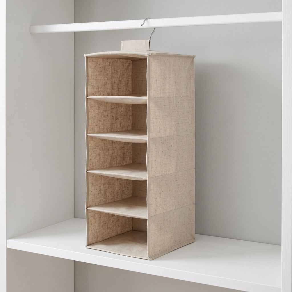 Canvas Wardrobe Organiser: Six Compartments