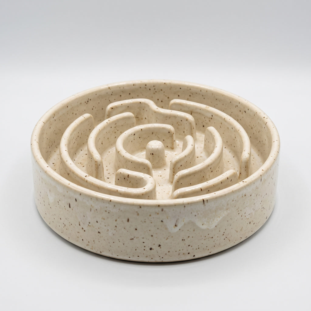 Ceramic Slow Feeder Bowl: Non Slip Base