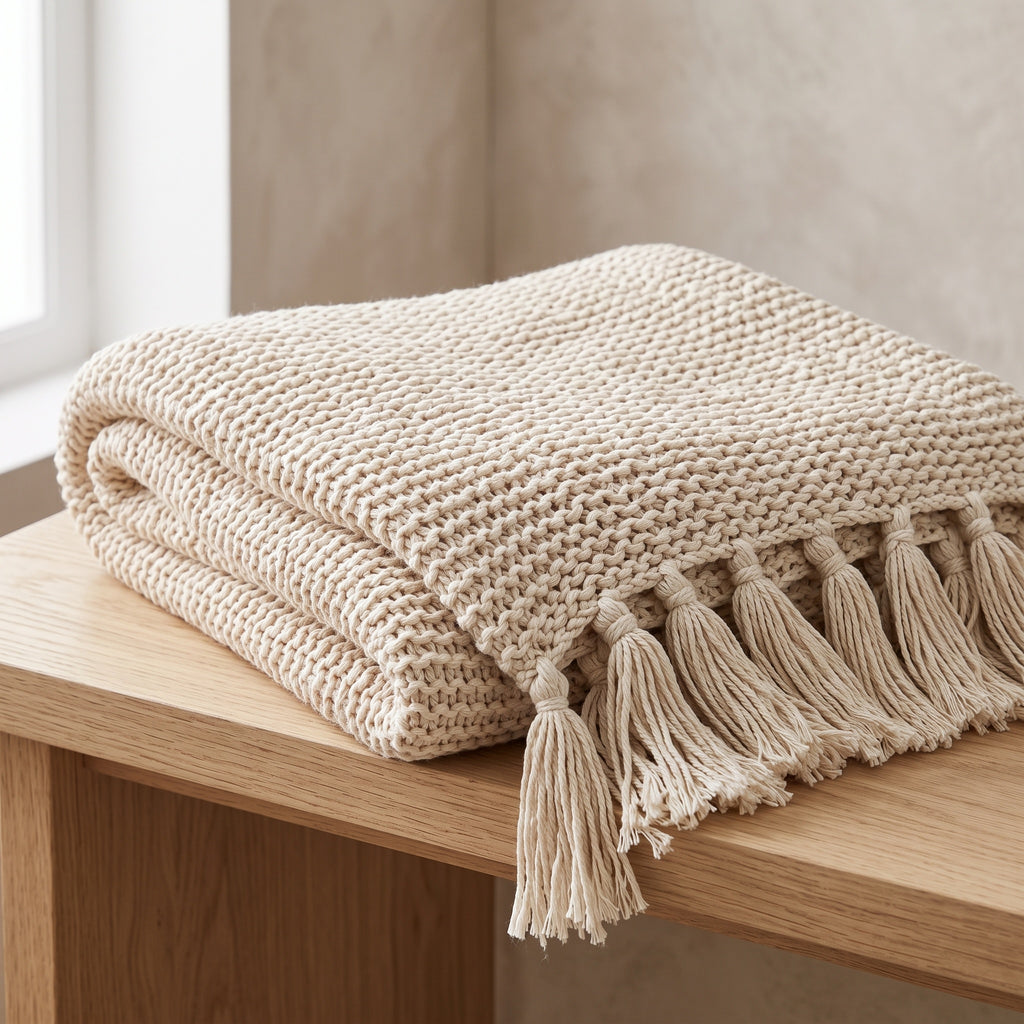 Chunky Knit Throw: Recycled Cotton