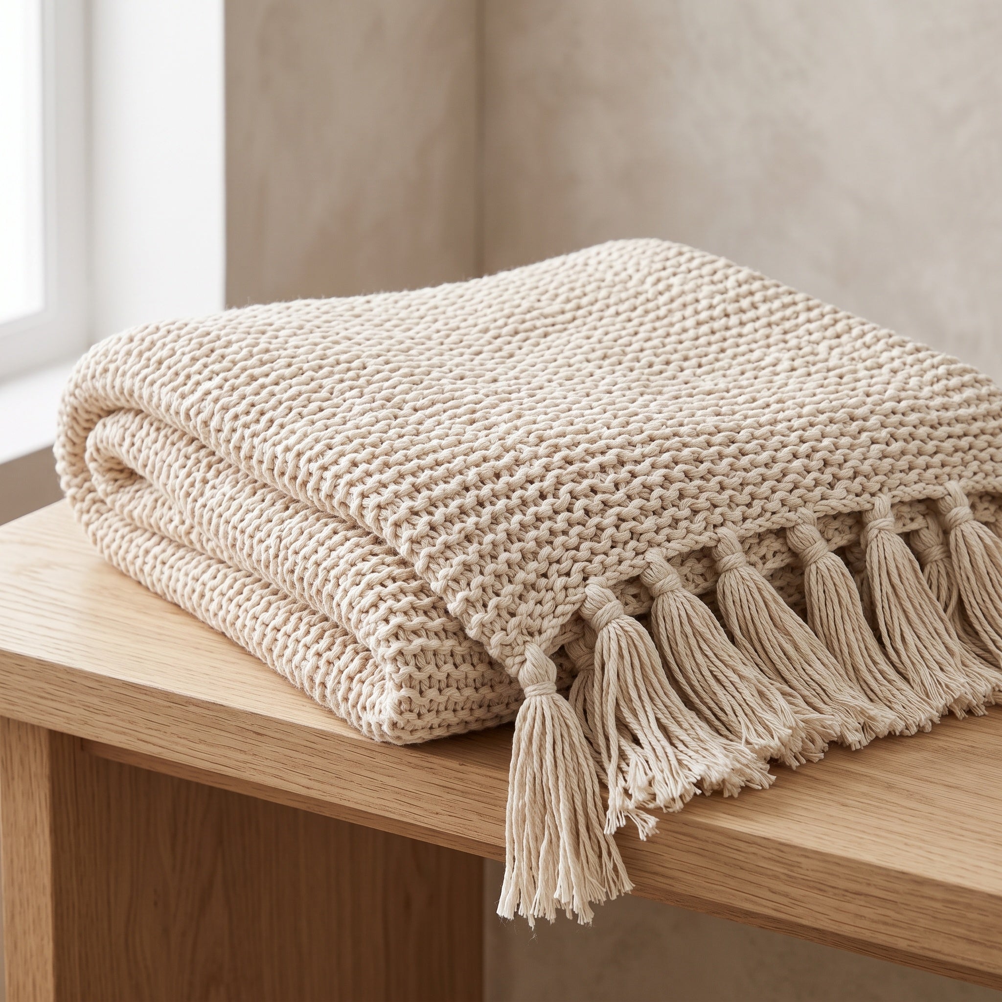 Chunky Knit Throw: Recycled Cotton