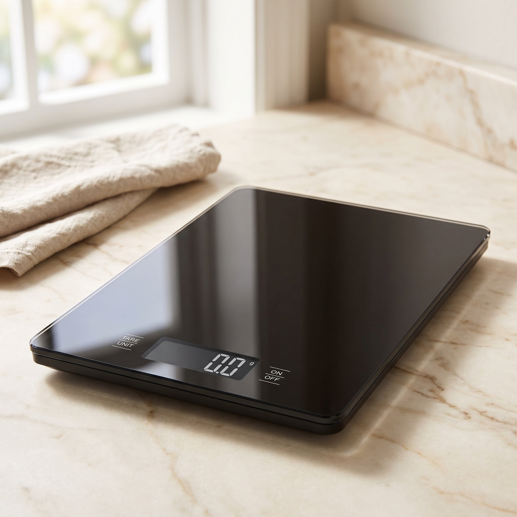 Digital Kitchen Scale: Slim Glass Top, 5kg