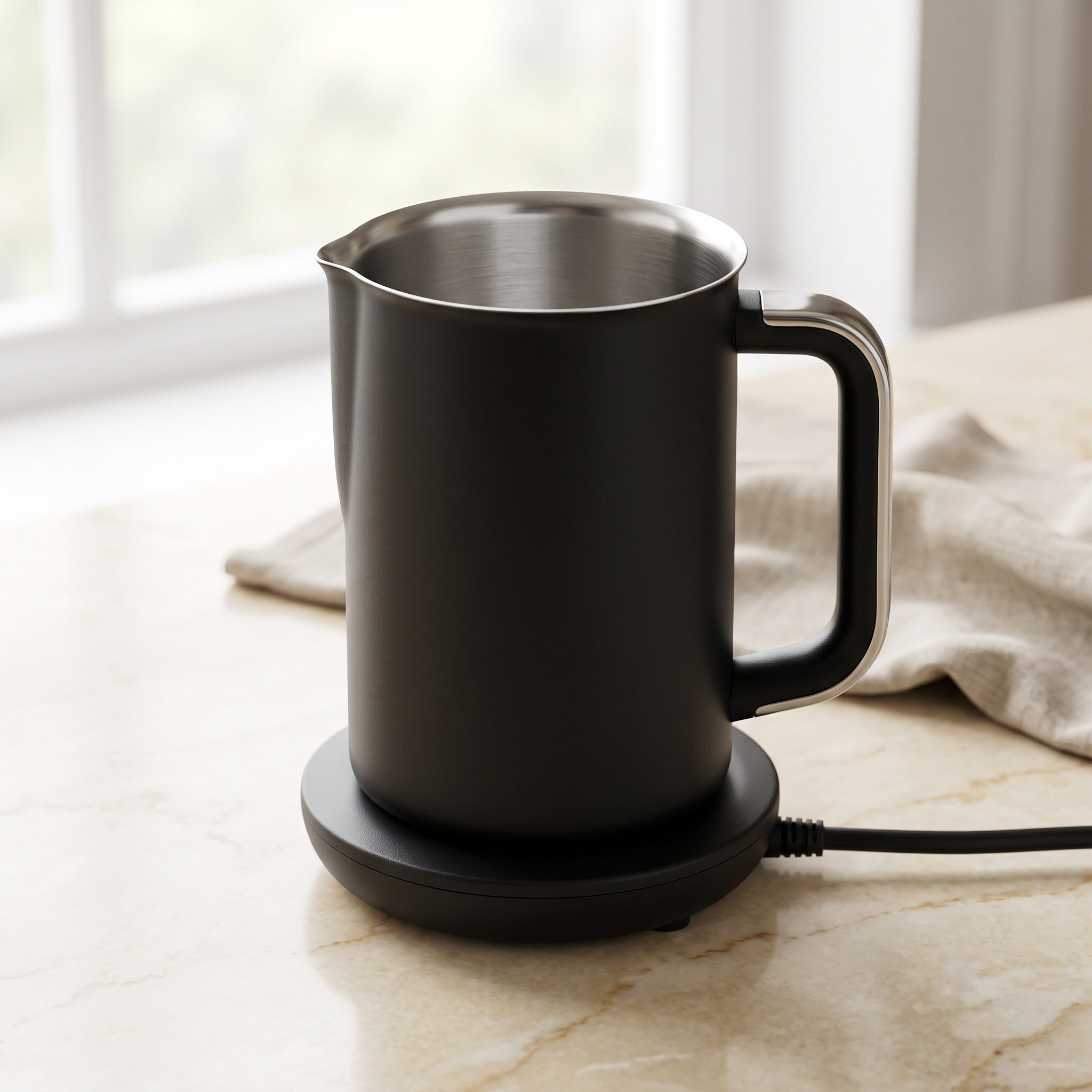 Electric Milk Frother: Hot & Cold, Two Whisks