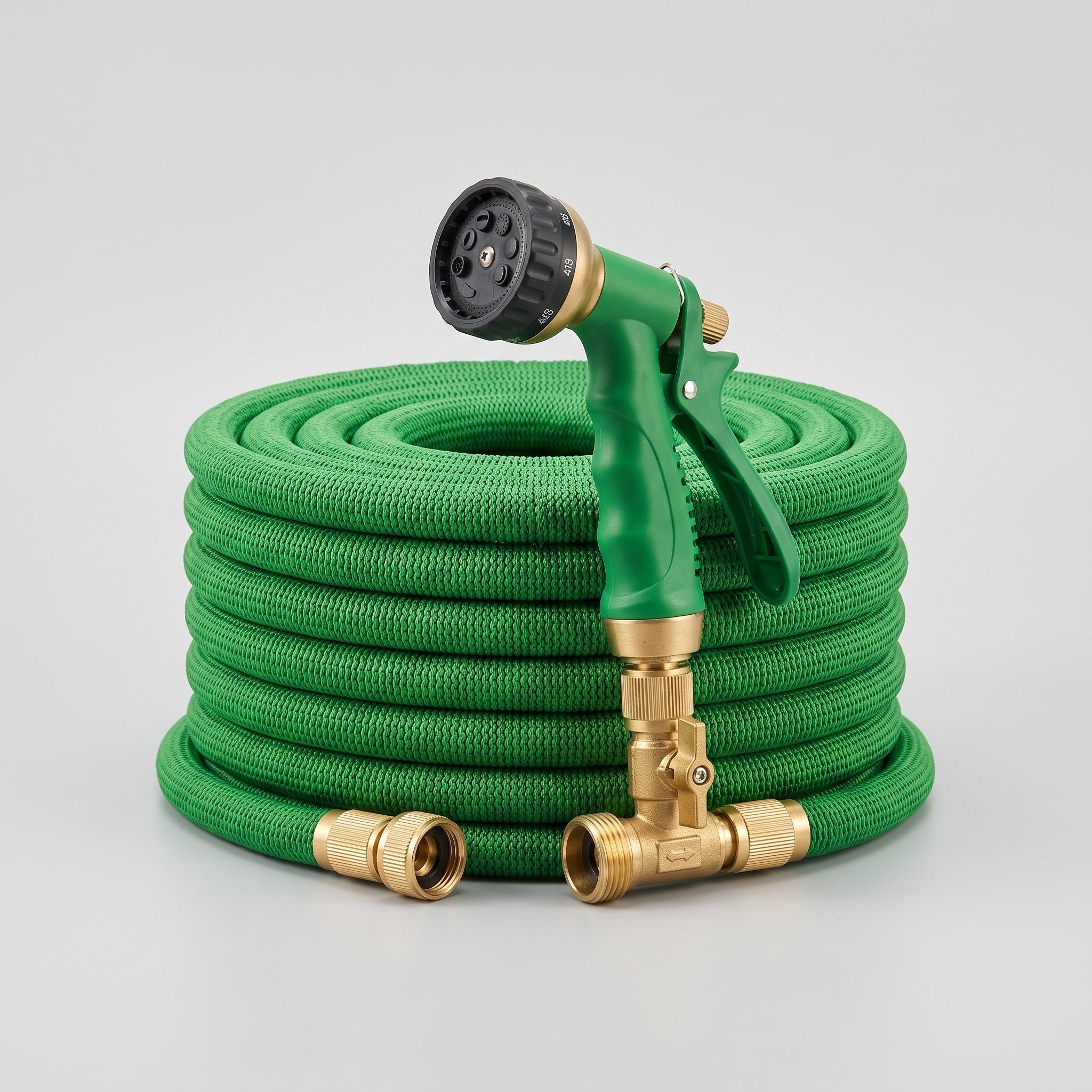 Expandable Garden Hose: Brass Fittings, 30m