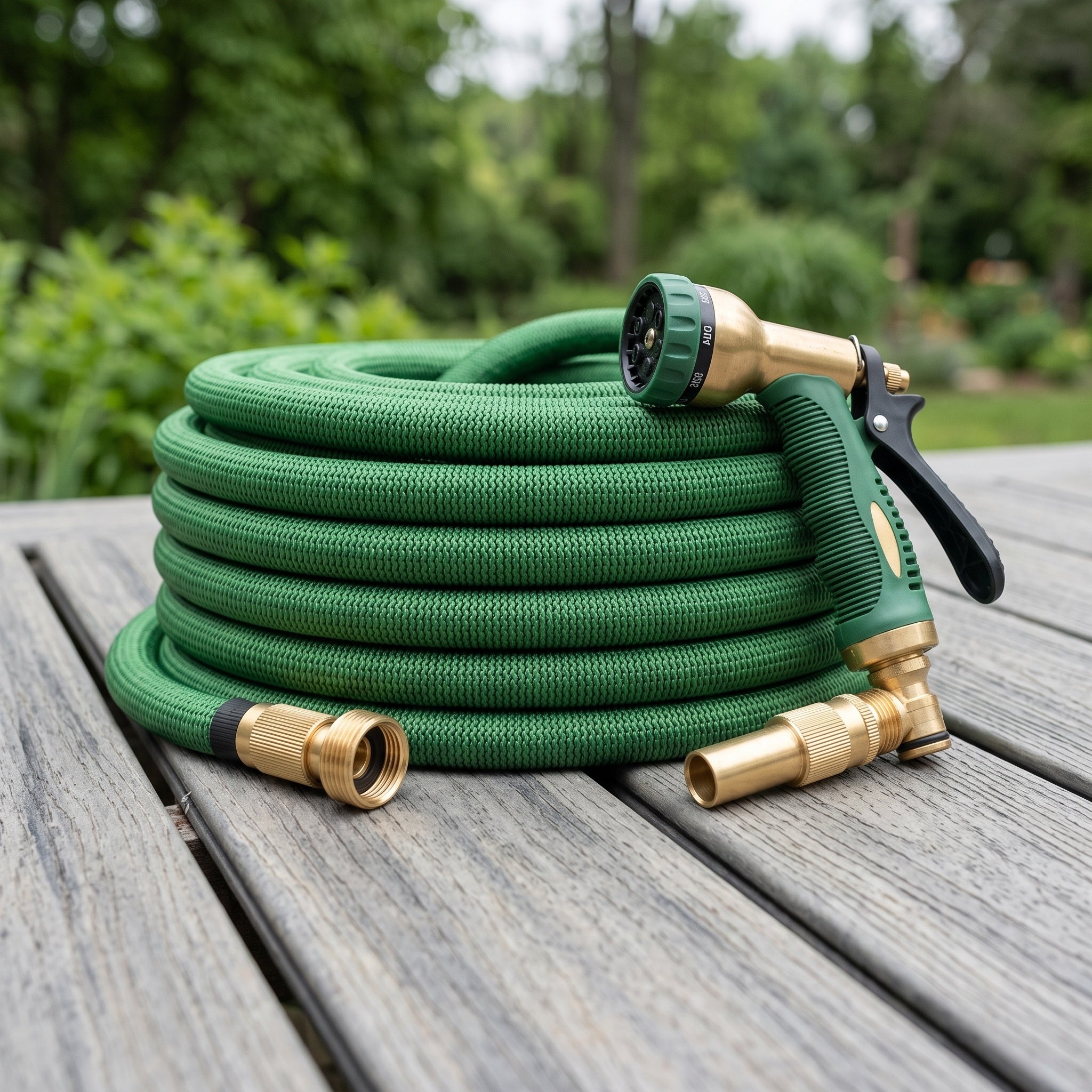 Expandable Garden Hose: Brass Fittings, 30m
