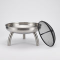 Fire Pit Bowl: Stainless Steel, Mesh Cover