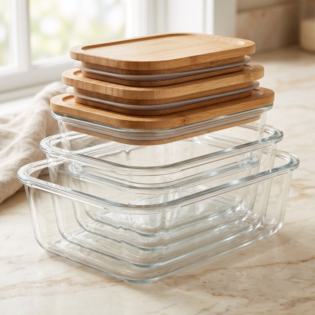 Glass Food Containers: Airtight, Oven Safe, Set of 5