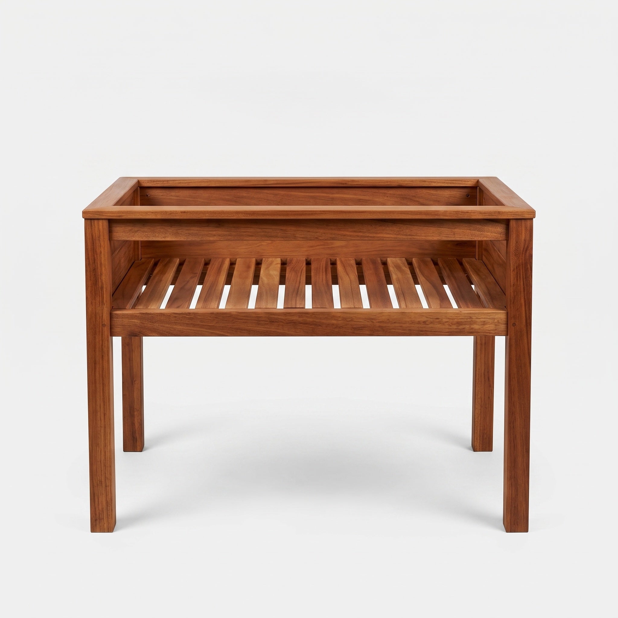 Hardwood Planter Box: Raised, Slatted Base