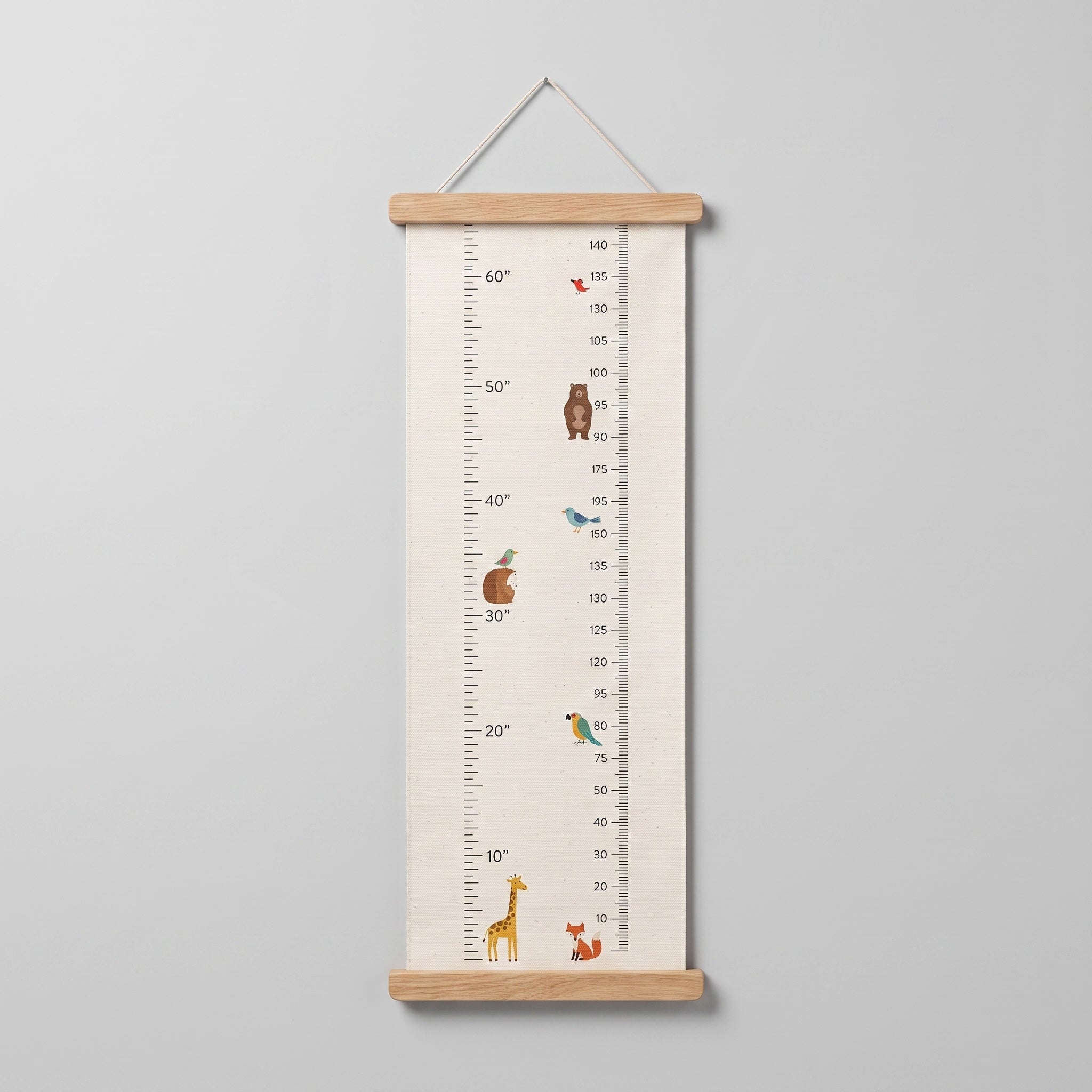 Height Chart Wall Hanging: Canvas, Wooden Rails