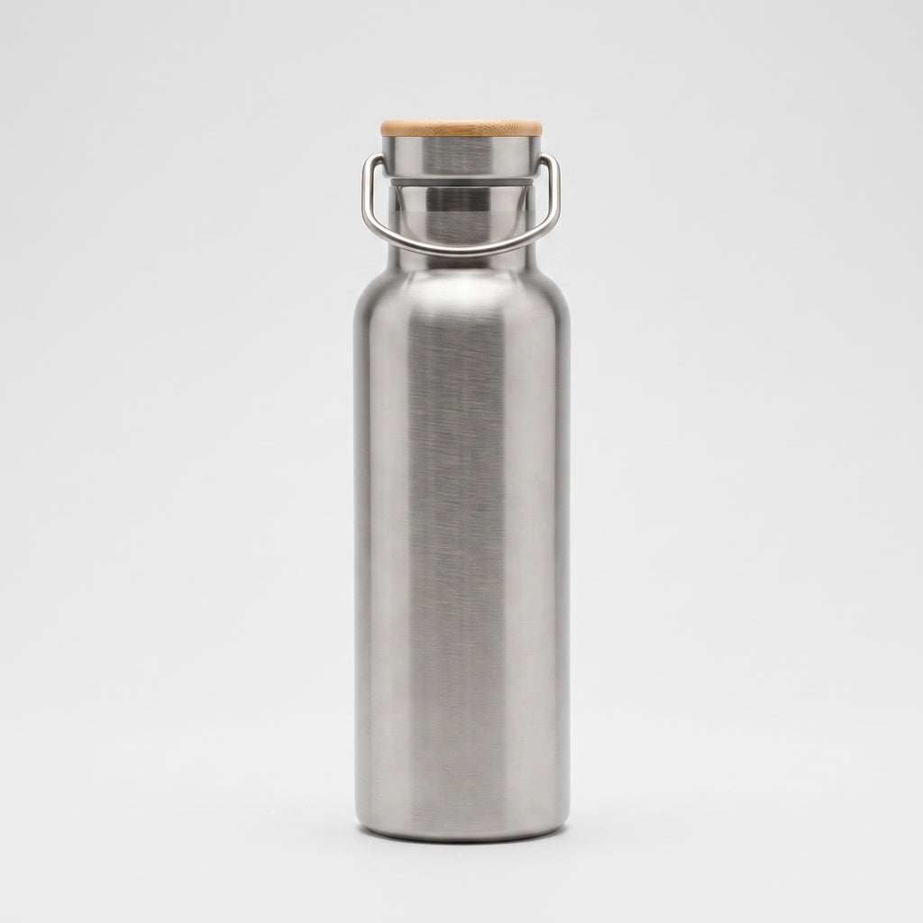 Insulated Water Bottle: Bamboo Lid, 12h Cold