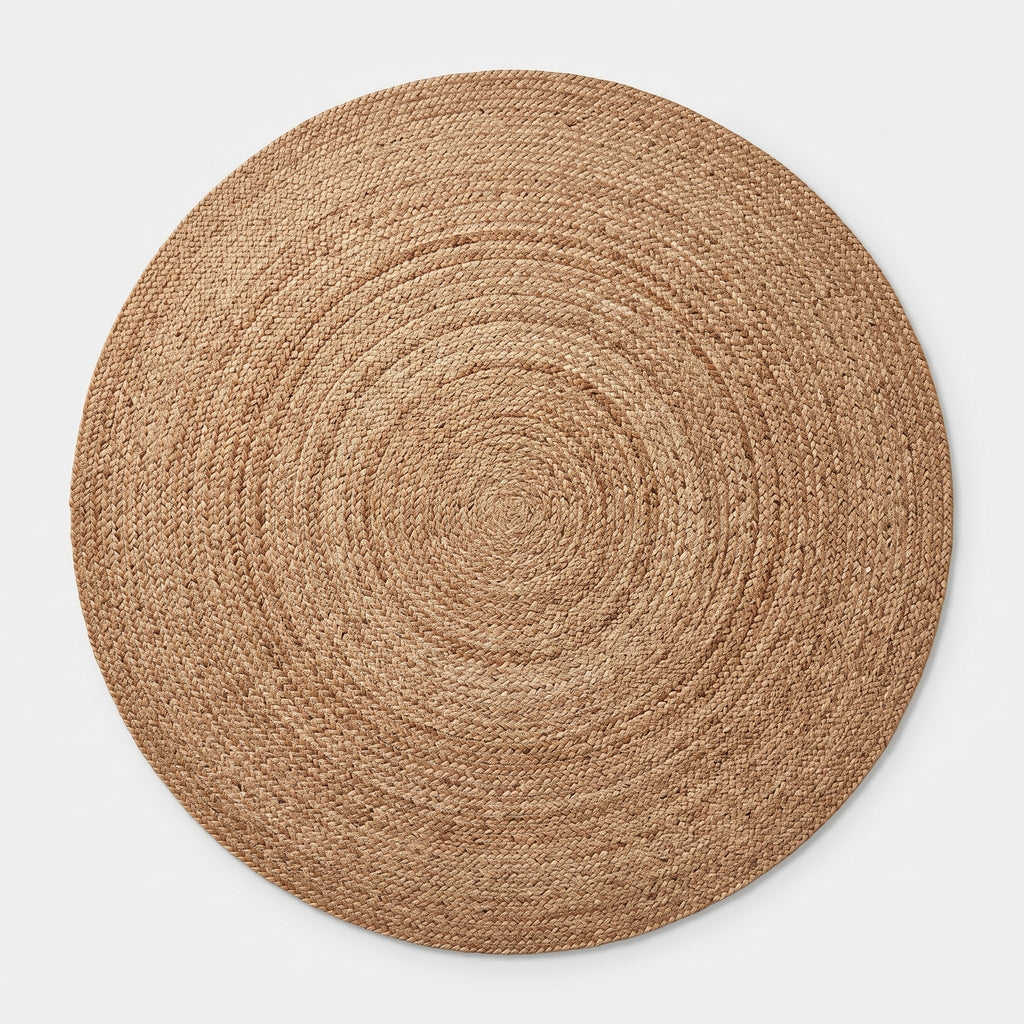 Jute Floor Rug: Flatweave, Round