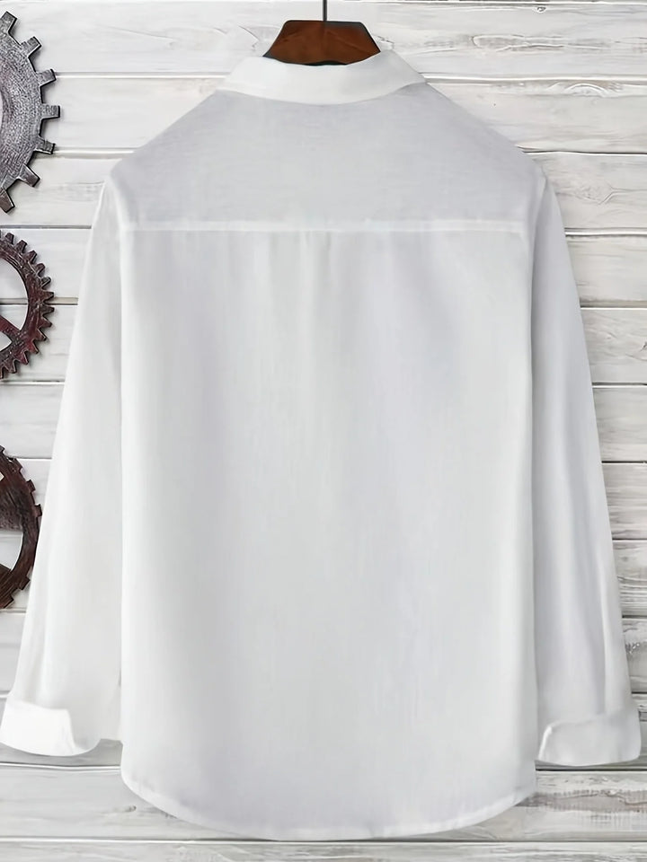 Koszula męska casual w kolorze niebieskim, luźny krój, teksturowana tkanina, letni outfit