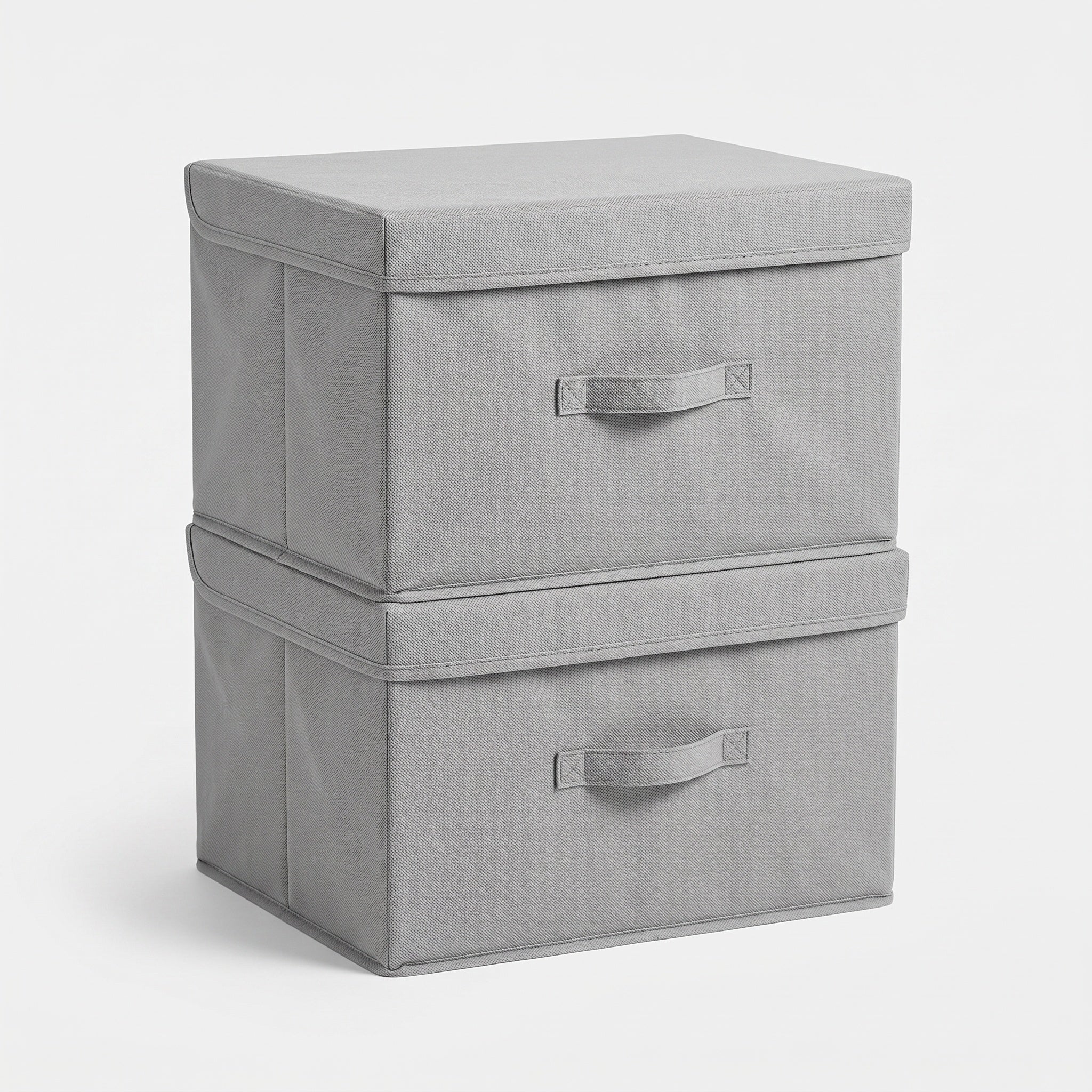 Lidded Fabric Storage Boxes: Two Pack