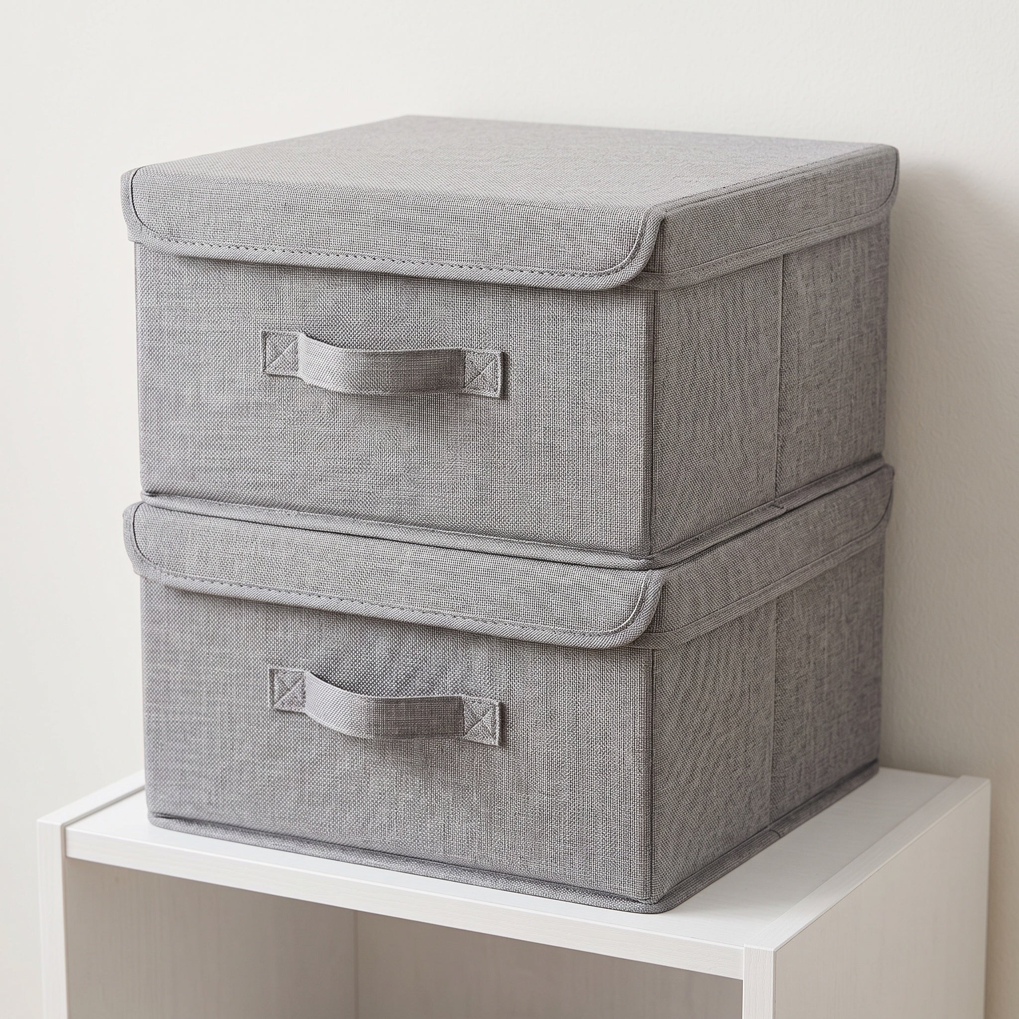 Lidded Fabric Storage Boxes: Two Pack