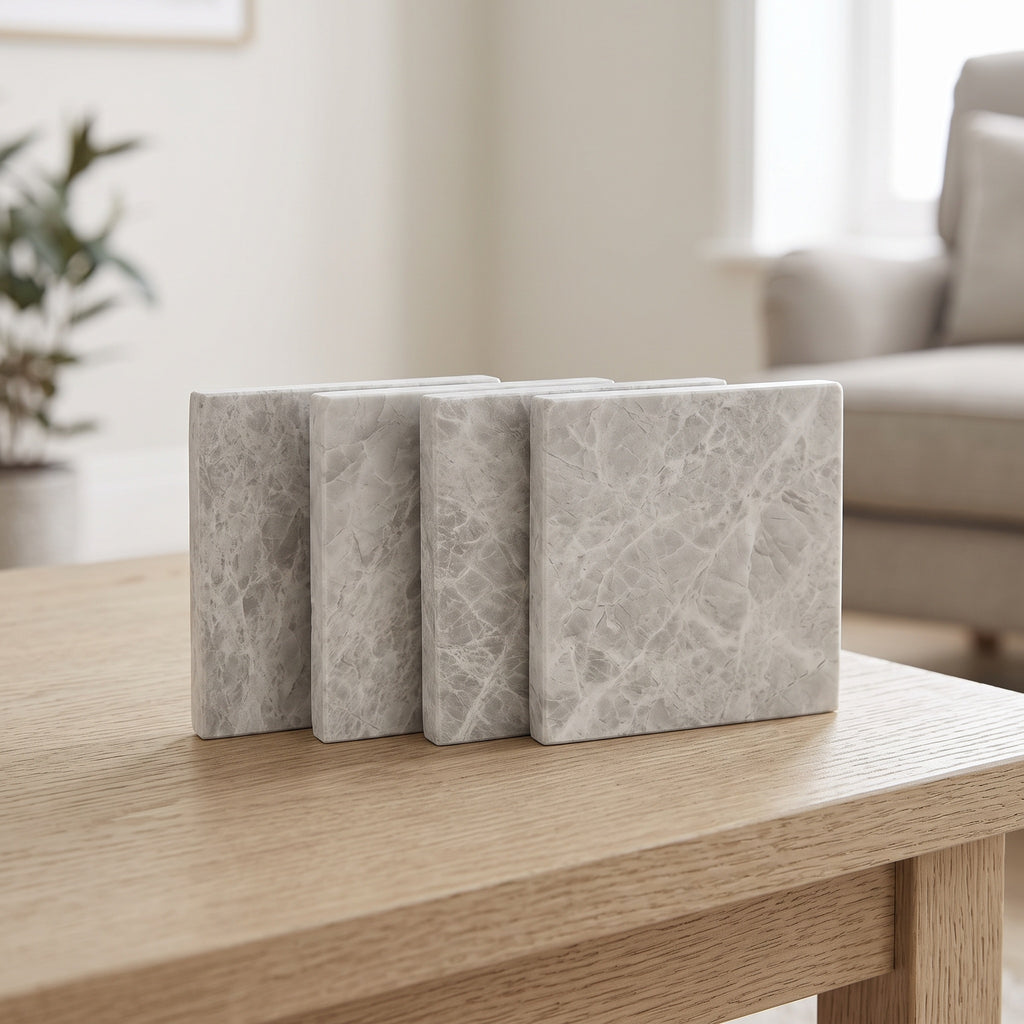 Marble Effect Coasters: Cork Backed, Four