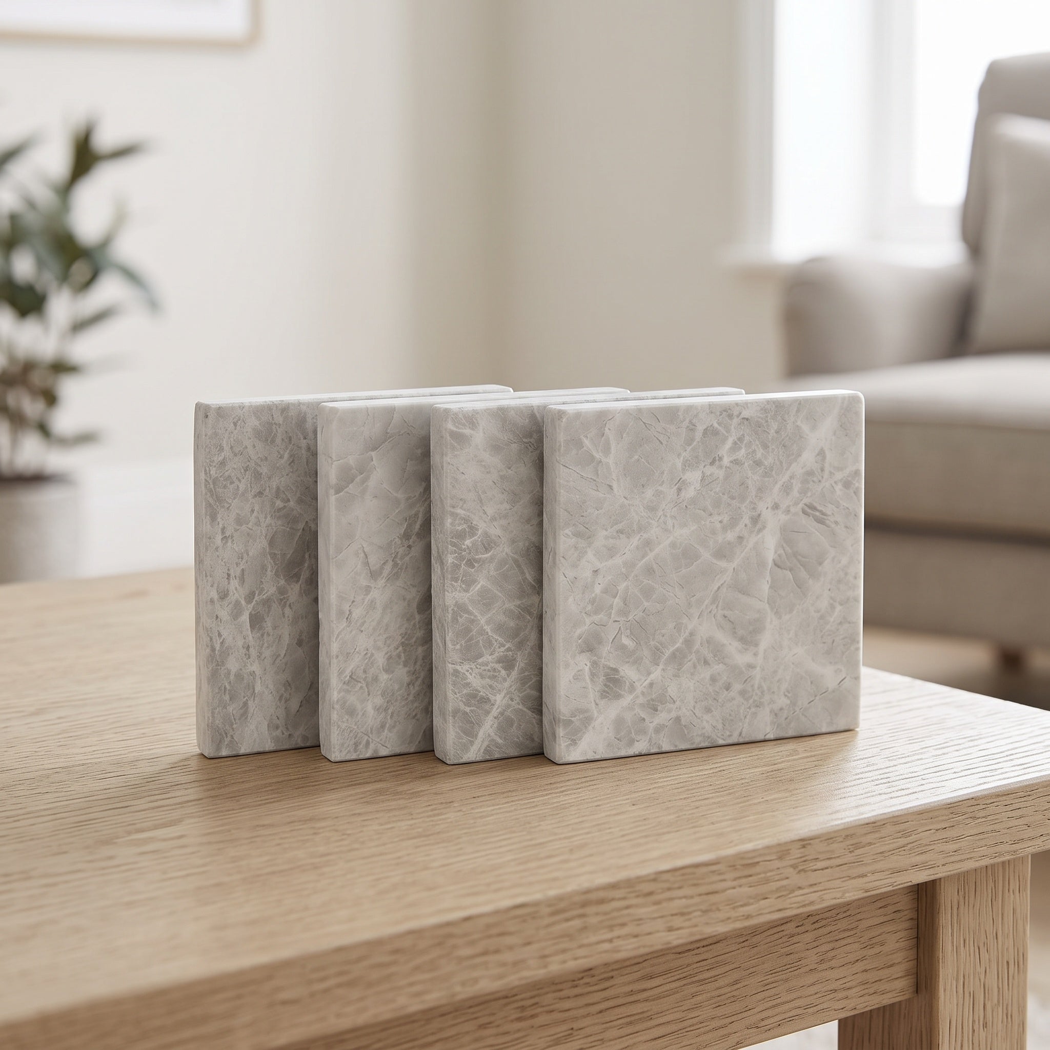 Marble Effect Coasters: Cork Backed, Four