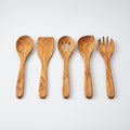 Olive Wood Utensil Set: Five Pieces, Hand Finished