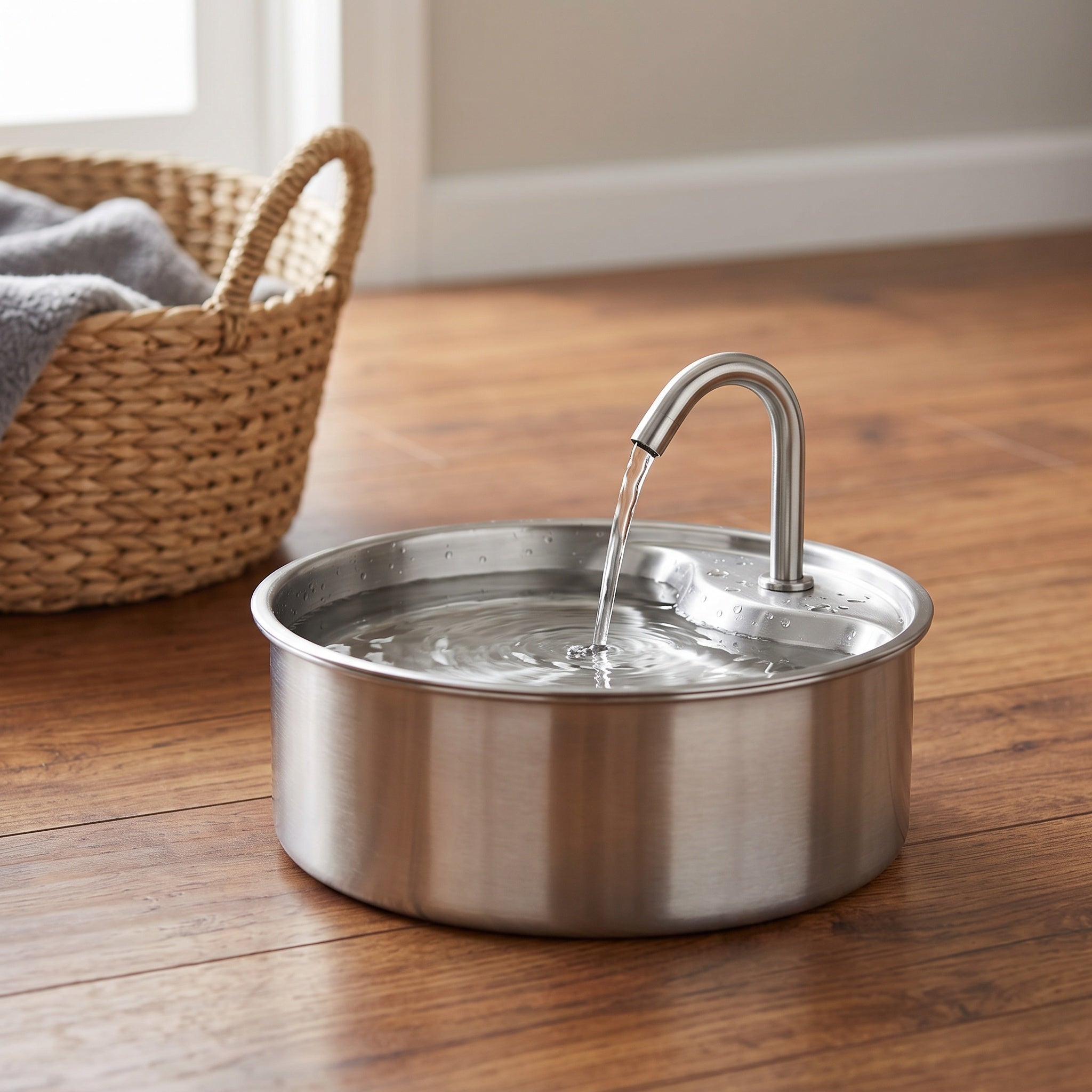 Pet Water Fountain: Stainless Steel, 2L