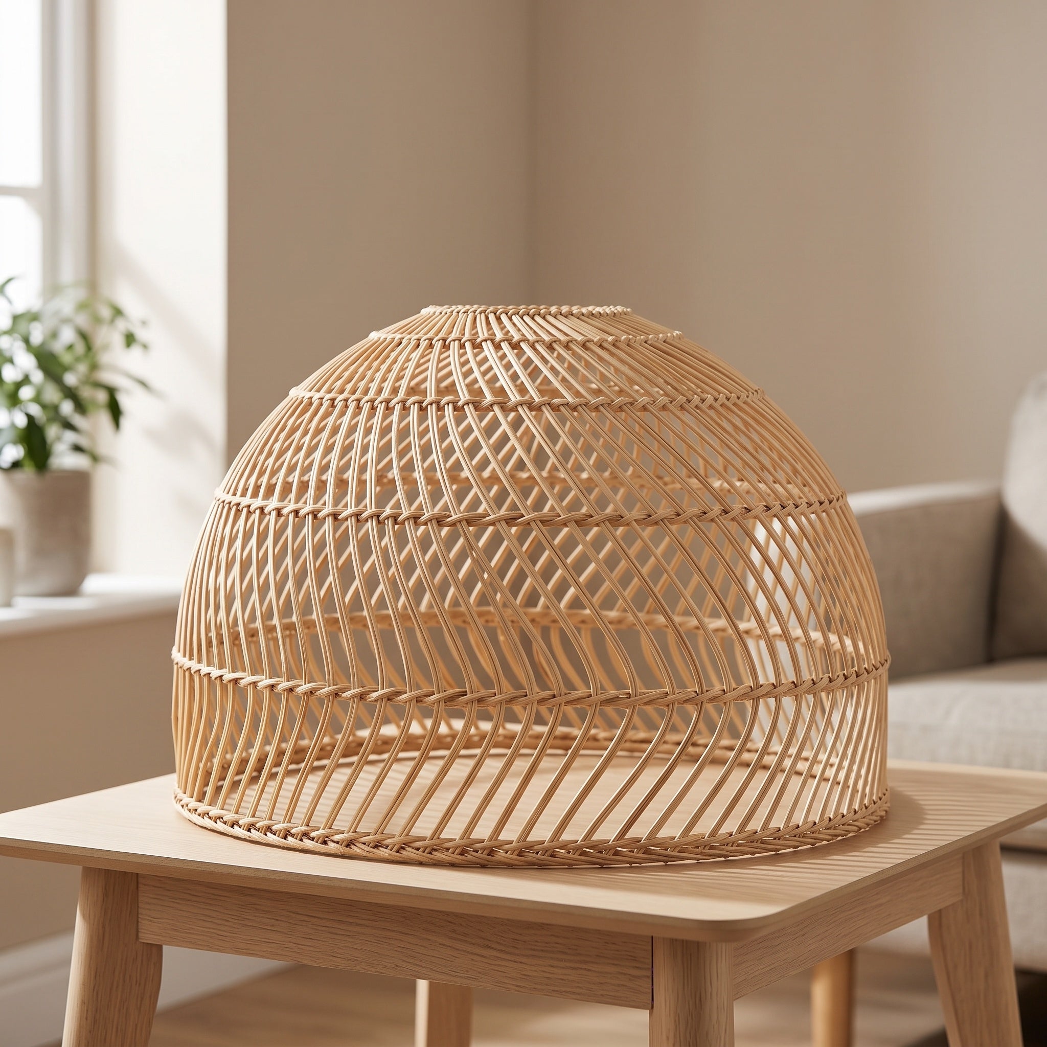 Rattan Pendant Shade: Handwoven