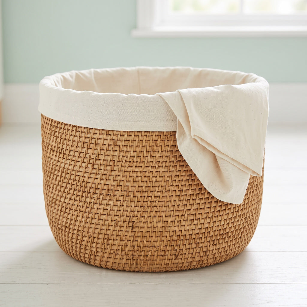 Rattan Toy Basket: Cotton Liner