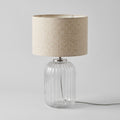 Ribbed Glass Table Lamp: Warm Dimmable Bulb