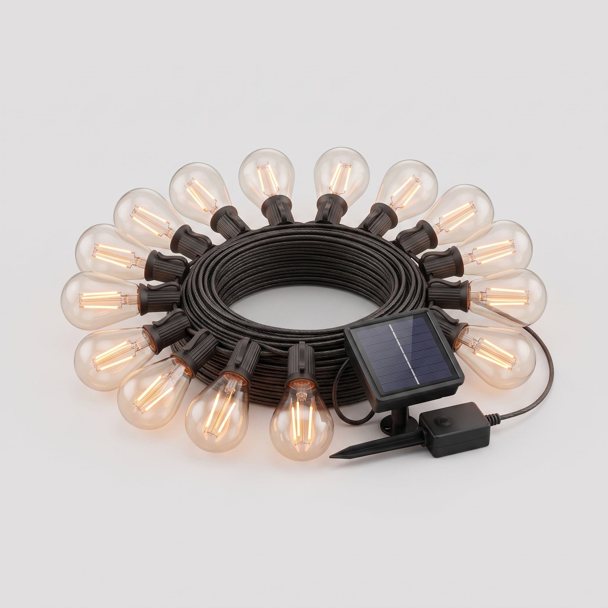 Solar String Lights: Twenty Bulbs, Warm Glow