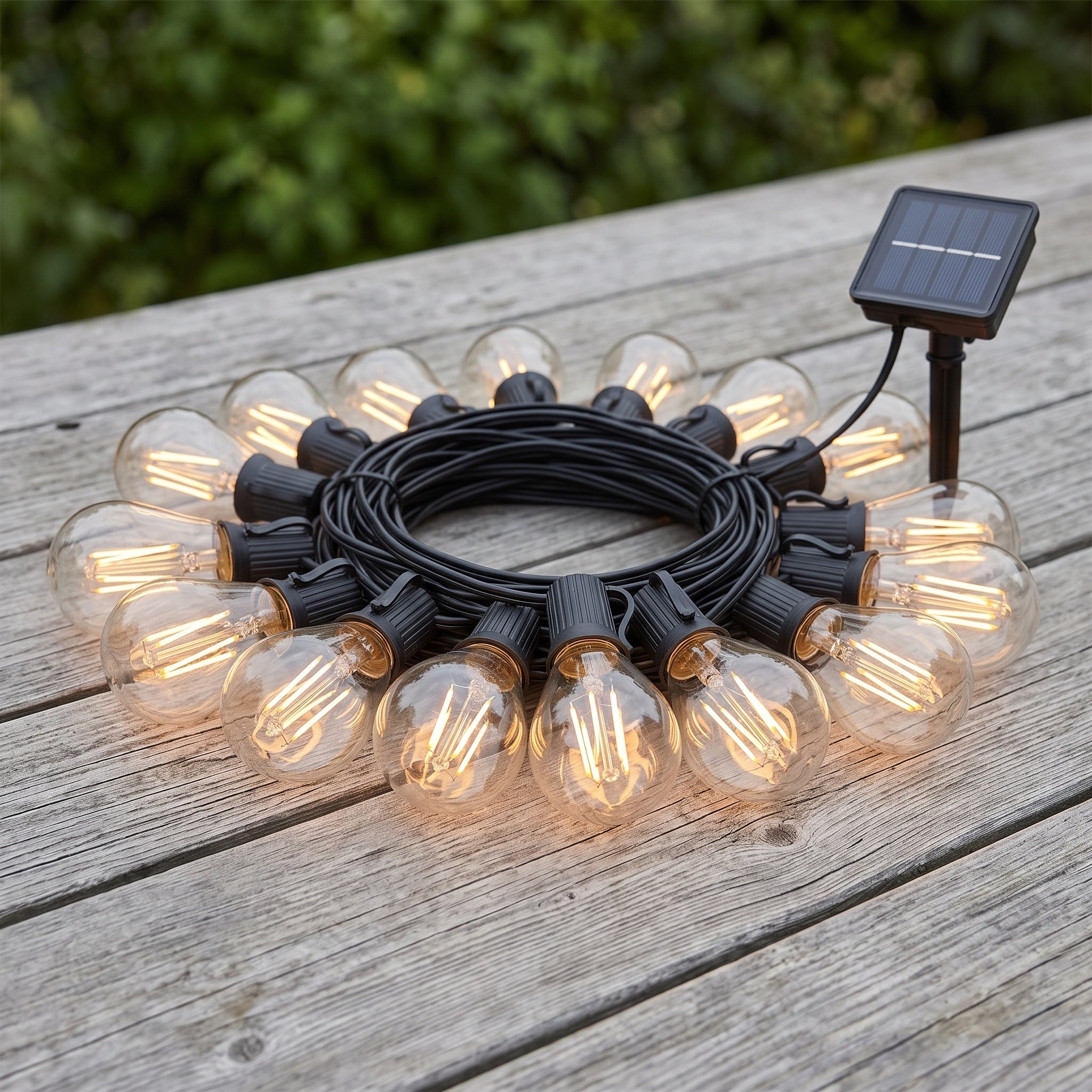 Solar String Lights: Twenty Bulbs, Warm Glow
