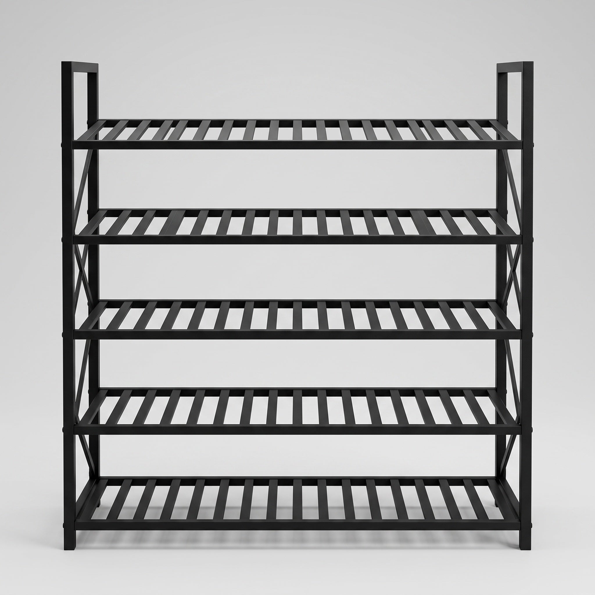Stackable Shoe Rack: Five Tier, Steel Frame