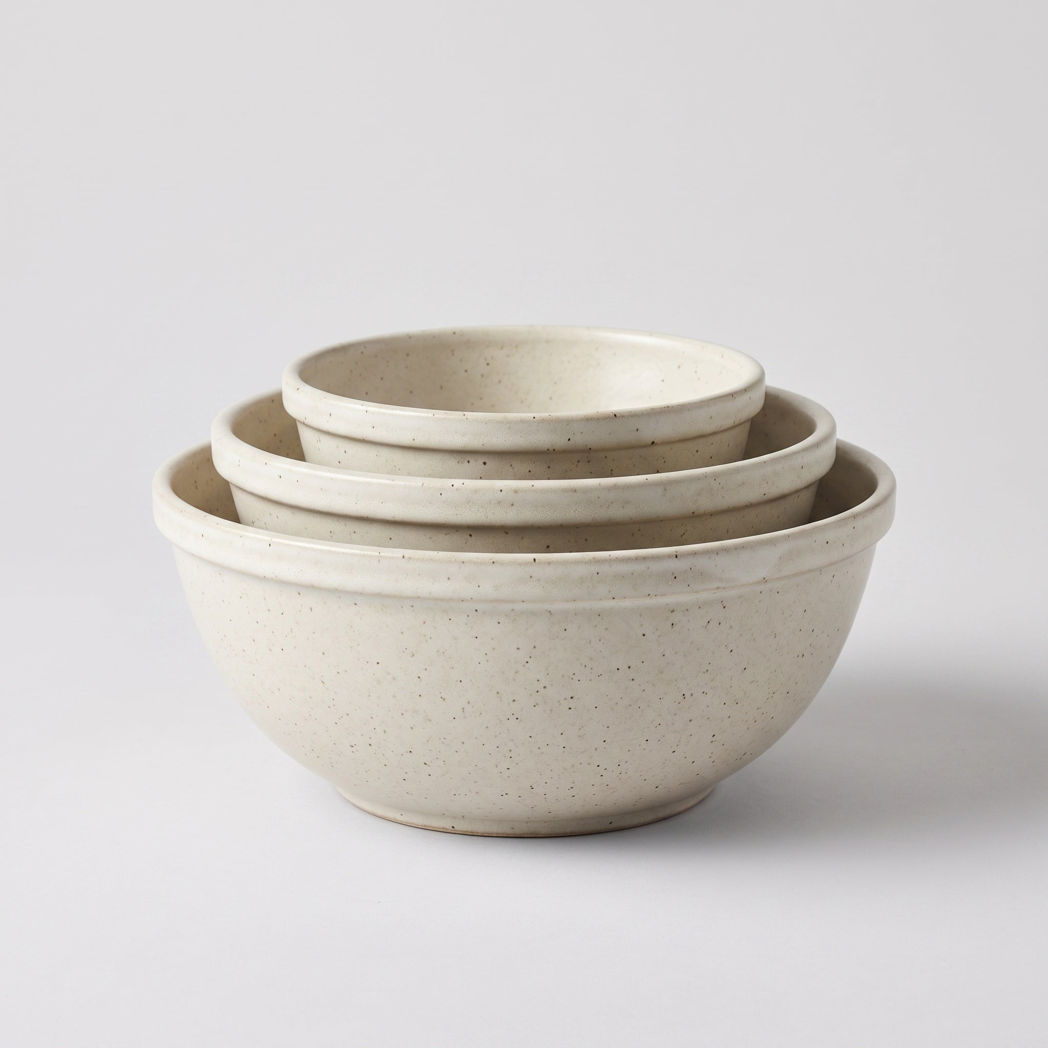 Stoneware Mixing Bowls: Nesting Set of Three