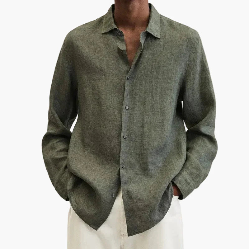 Koszula flanelowa męska oversize w ciemnym kolorze na co dzień