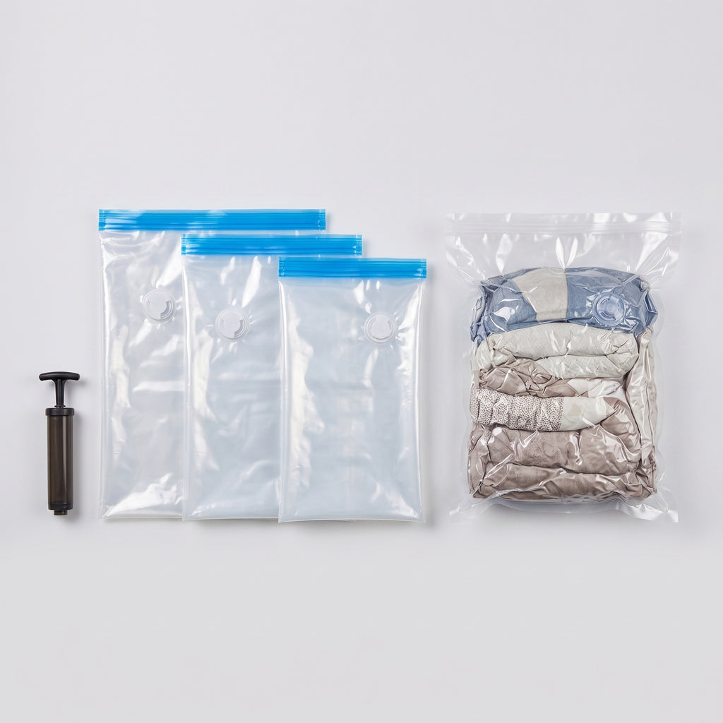 Vacuum Storage Bags: Hand Pump, Four Pack