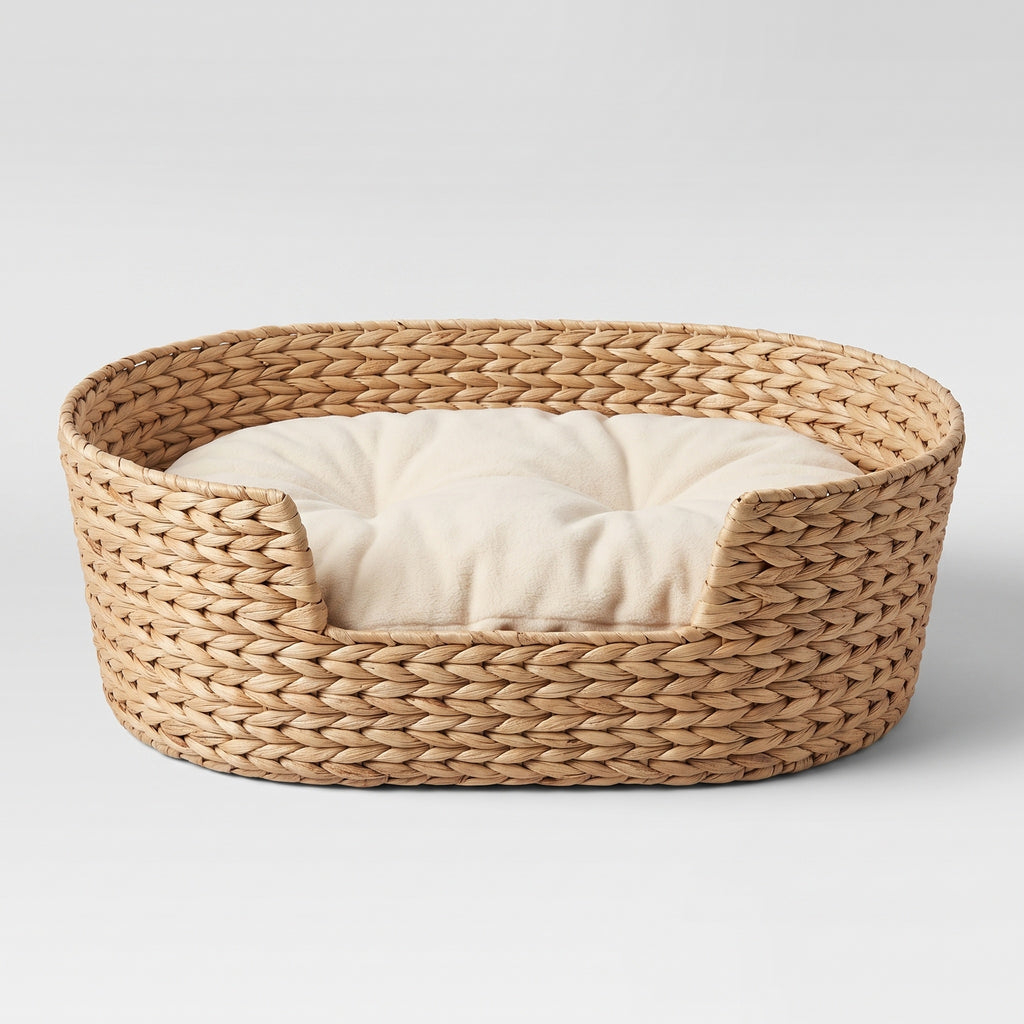 Woven Pet Basket: Removable Cushion